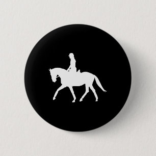 Silhouette Dressage Show Rider Horseback Riding Eq 2 Inch Round Button