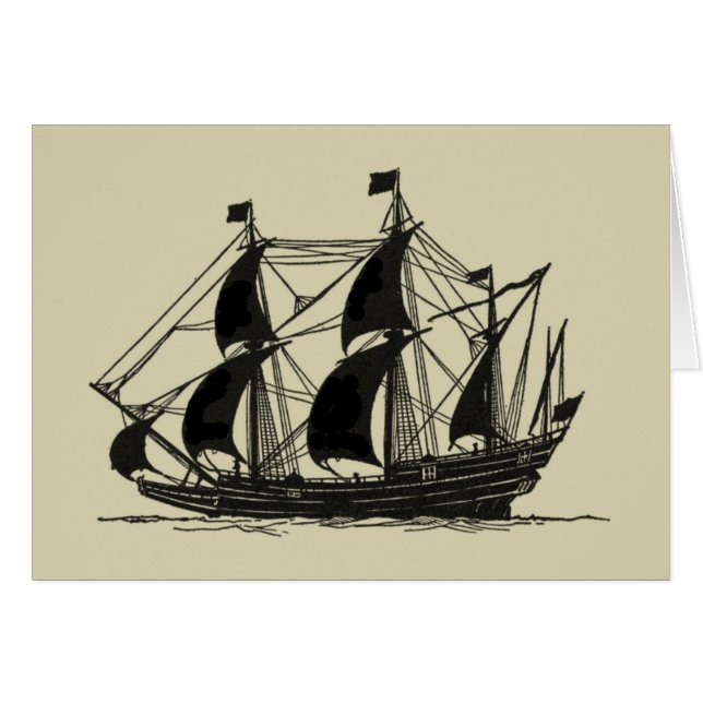 Silhouette du navire avec voiles de billage (Devant horizontal)