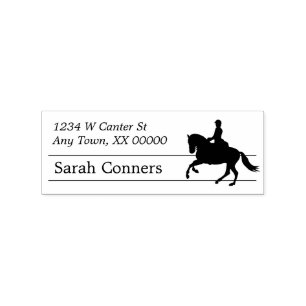 Silhouette Equestrian Return Address Rubber Stamp