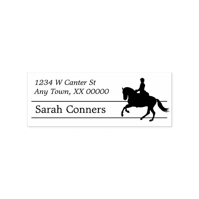 Silhouette Equestrian Return Address Rubber Stamp (Imprint)