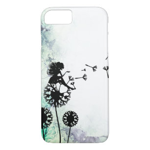 Silhouette Fairy and Dandelion Seeds Flower Garden Case-Mate iPhone Case