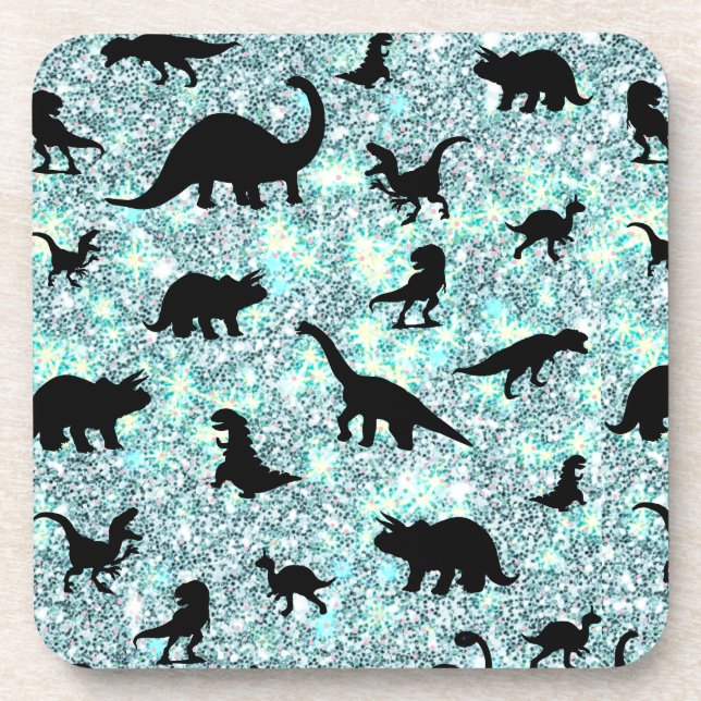 silhouette fish shark whale gradient Sparkle galax Coaster (Front)