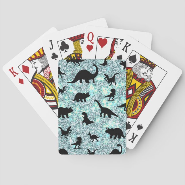 silhouette fish shark whale gradient Sparkle galax Playing Cards (Back)