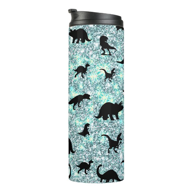 silhouette fish shark whale gradient Sparkle galax Thermal Tumbler (Rotated Right)