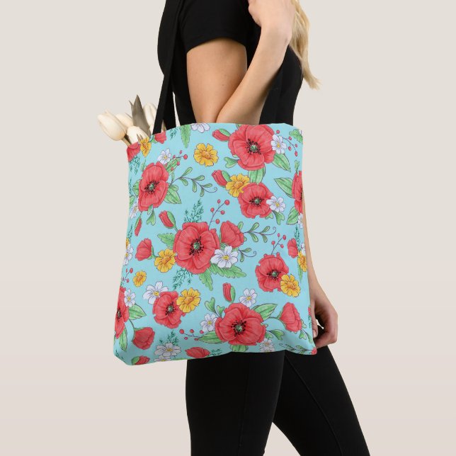 Silhouette Floral Fantasy Cosmetic Bag (Close Up)