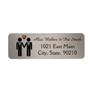 Silhouette Gay Groom avec Rainbow Heart