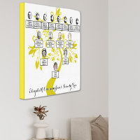 Silhouette Gold Floral Tree Four Generation Photo