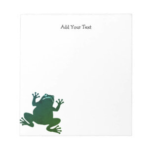 Silhouette Green Frog Personalized Text Notepad