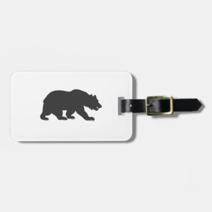 Silhouette grizzly bear-Choose background color Luggage Tag