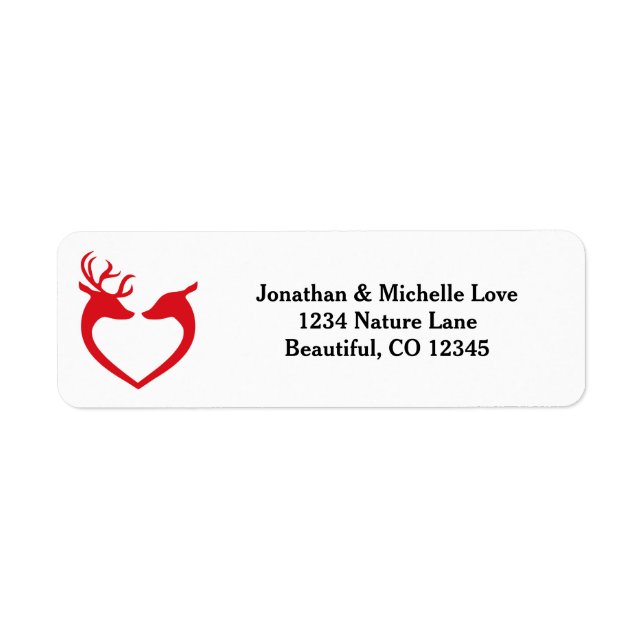 Silhouette Heart Deer Couple Rouge et Noir Adresse (Devant)