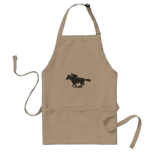 Silhouette horse jockey - Choose background color Standard Apron