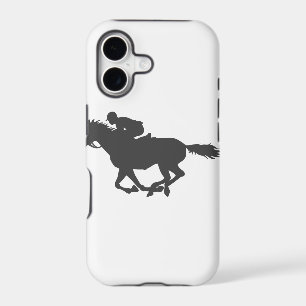 Silhouette horse jockey - Choose background colour