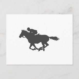 Silhouette horse jockey - Choose background colour Postcard