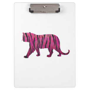 Silhouette Hot Pink and Black Tiger Clipboard