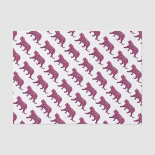 Silhouette Hot Pink and Black Tiger Tissue Paper