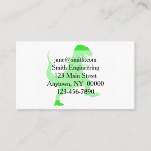 Silhouette illustration of a tyrannosaurus rex business card