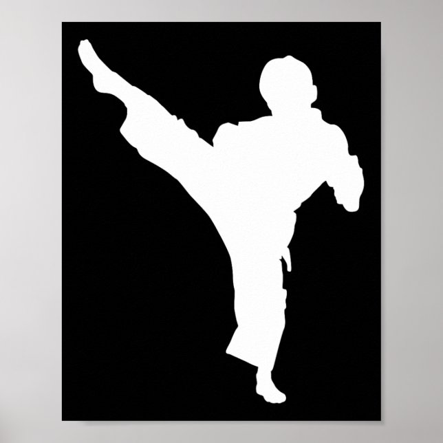 Silhouette Karate Fighter Shotokan Martial Arts Ta Poster (Front)
