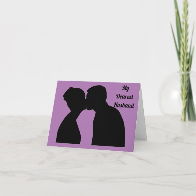 Silhouette Kissing Couple Anniversaire Carte (Devant)