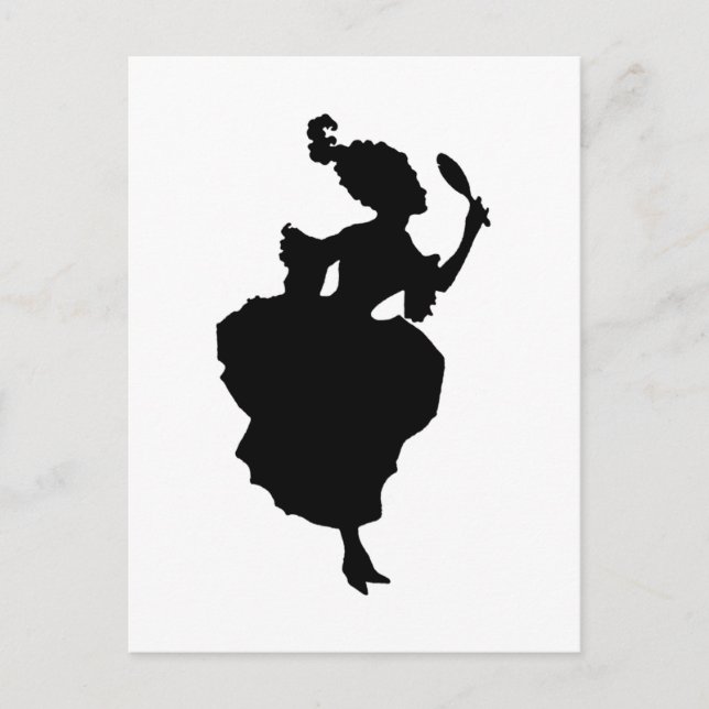 Silhouette Lady with Mirror  Postcard (Front)