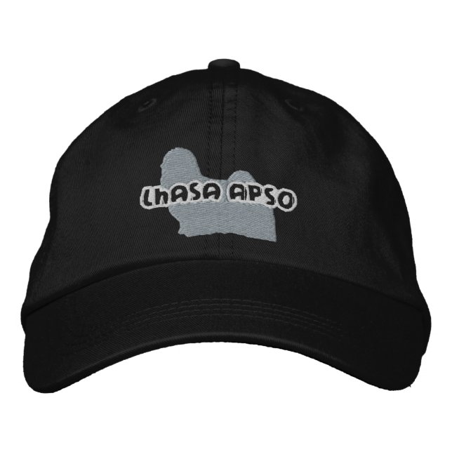 Silhouette Lhasa Apso Embroidered Hat (Front)