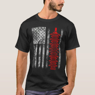 Silhouette Lightning Arrester American Flag Linema T-Shirt
