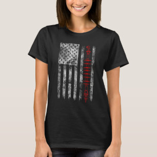 Silhouette Line Post Insulator American Flag Linem T-Shirt