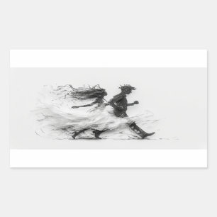 Silhouette Man and Woman Sticker