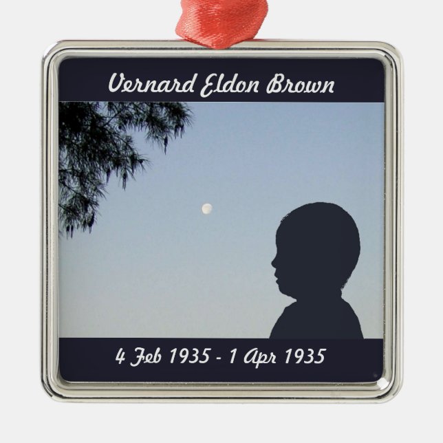 Silhouette Memorial Ornament - Baby Boy (Front)