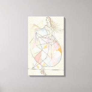 Silhouette Modern Colorful Wrapped Art Canvas Prin Print