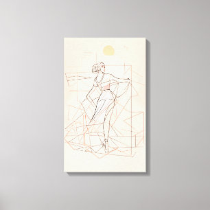 Silhouette Modern Colorful Wrapped Art Canvas Prin Print