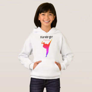 Silhouette moderne tendance karaté fille rose dégr