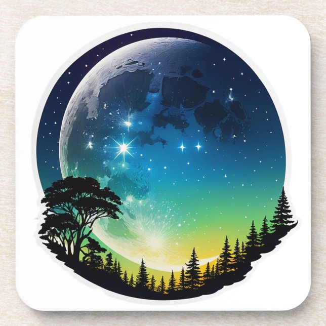 Silhouette Moon Night Coaster (Front)