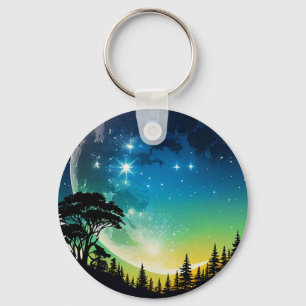 Silhouette Moon Night Keychain
