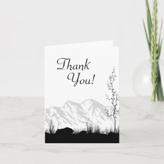 Silhouette Mountain Black and White Thank You