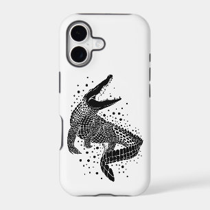 Silhouette noire d'un crocodile