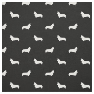 Silhouette noire et blanche de corgi de tissu de