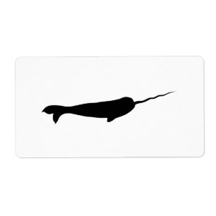 Silhouette noire et blanche mignonne de Narwhal
