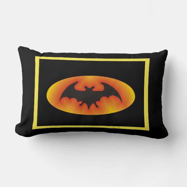 Silhouette of a Bat - Lumbar Pillow (Front)