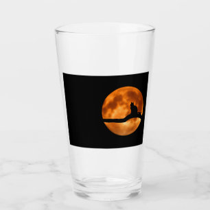 Silhouette of a Black Cat in a Tree Glass