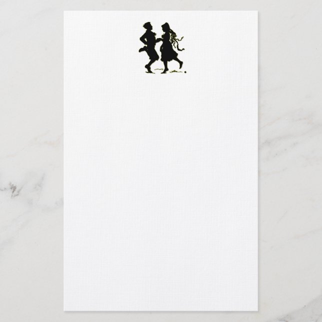 Silhouette of a Couple dancing a jig Stationery (Front)
