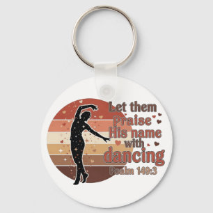 Silhouette of a dancer - Psalm based design Keychain