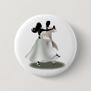 Silhouette of a Dancing Couple 2 Inch Round Button