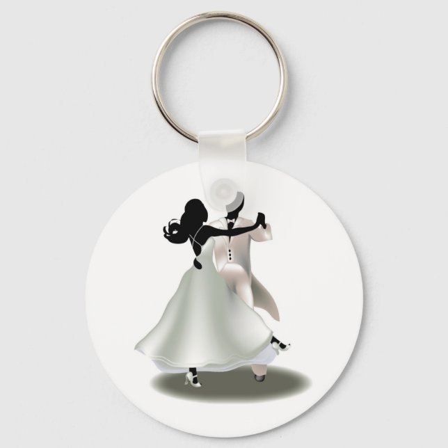 Silhouette of a Dancing Couple Keychain (Front)