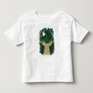 Silhouette of a deer, a dove and a star against a toddler t-shirt