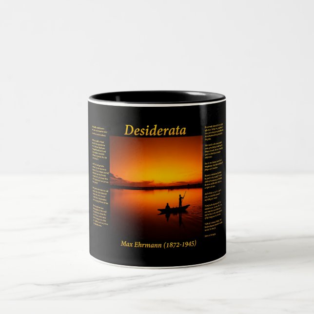 silhouette of a father and son fishing in yellow Two-Tone coffee mug (Center)