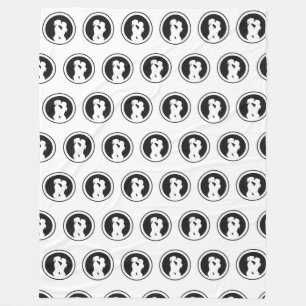 Silhouette of a Lesbian Couple Kiss Fleece Blanket