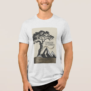 silhouette of a lone tree on a hill Tri-Blend shirt