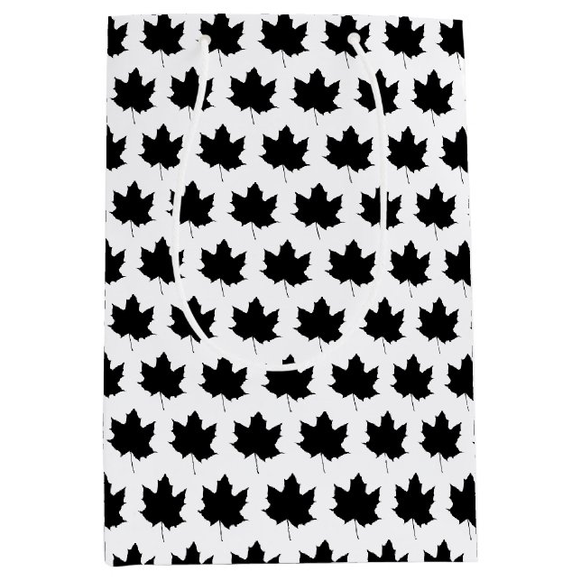 Silhouette of a maple leaf medium gift bag (Front)