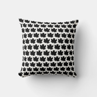 Silhouette of a maple leaf throw pillow