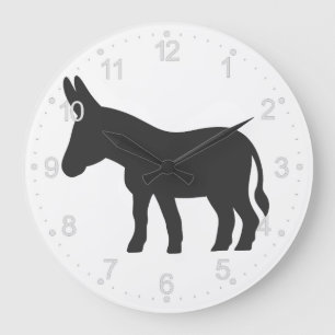 Silhouette of a mule large clock